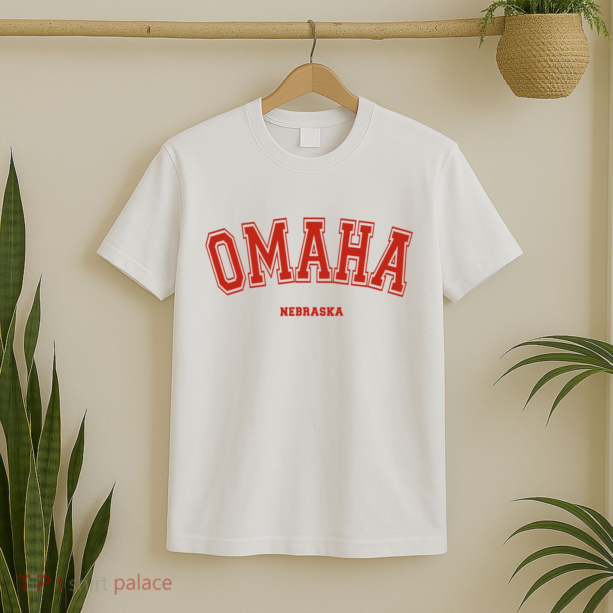 Omaha Nebraska NE Red Letter Graphic On Omaha T-Shirt