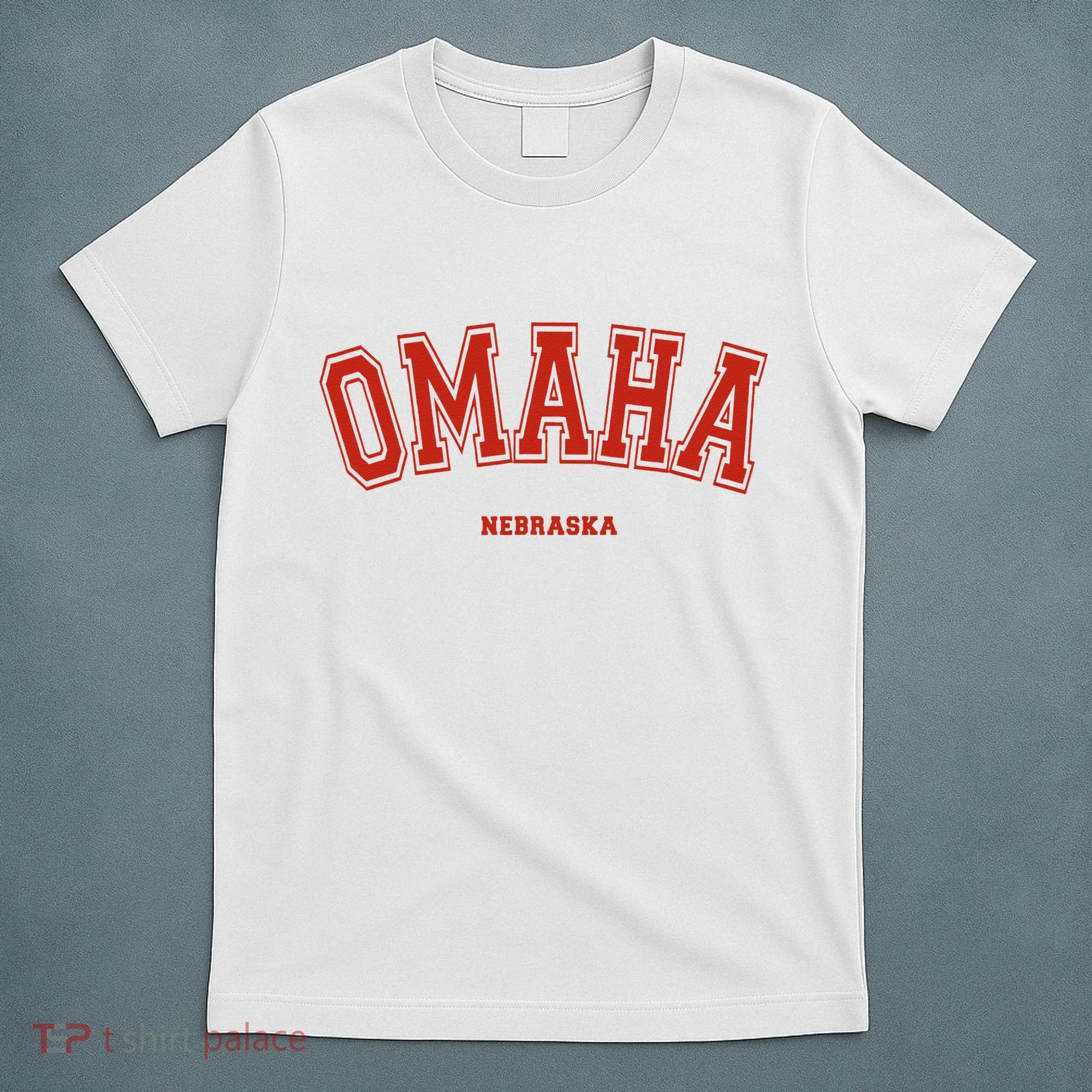 Omaha Nebraska NE Red Letter Graphic On Omaha T-Shirt