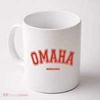 Omaha Nebraska NE Red Letter Graphic On Omaha Coffee Mug thumb 0