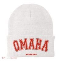 Omaha Nebraska NE Red Letter Graphic On Omaha Beanie thumb 0