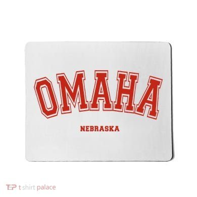 Omaha Nebraska NE Red Letter Graphic On Omaha Mousepad