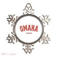 Omaha Nebraska NE Red Letter Graphic On Omaha Ornament thumb 0