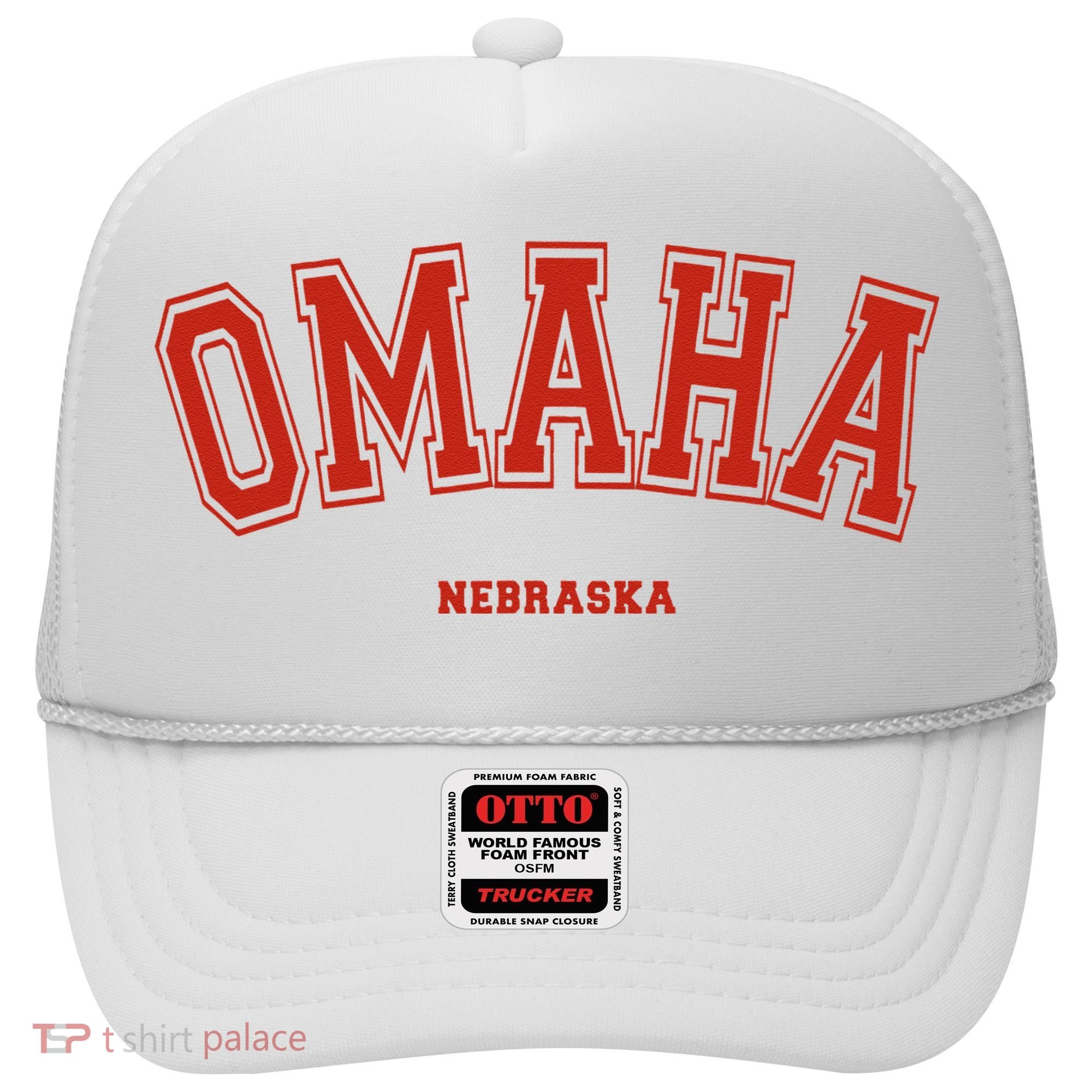 Omaha Nebraska NE Red Letter Graphic On Omaha Hat