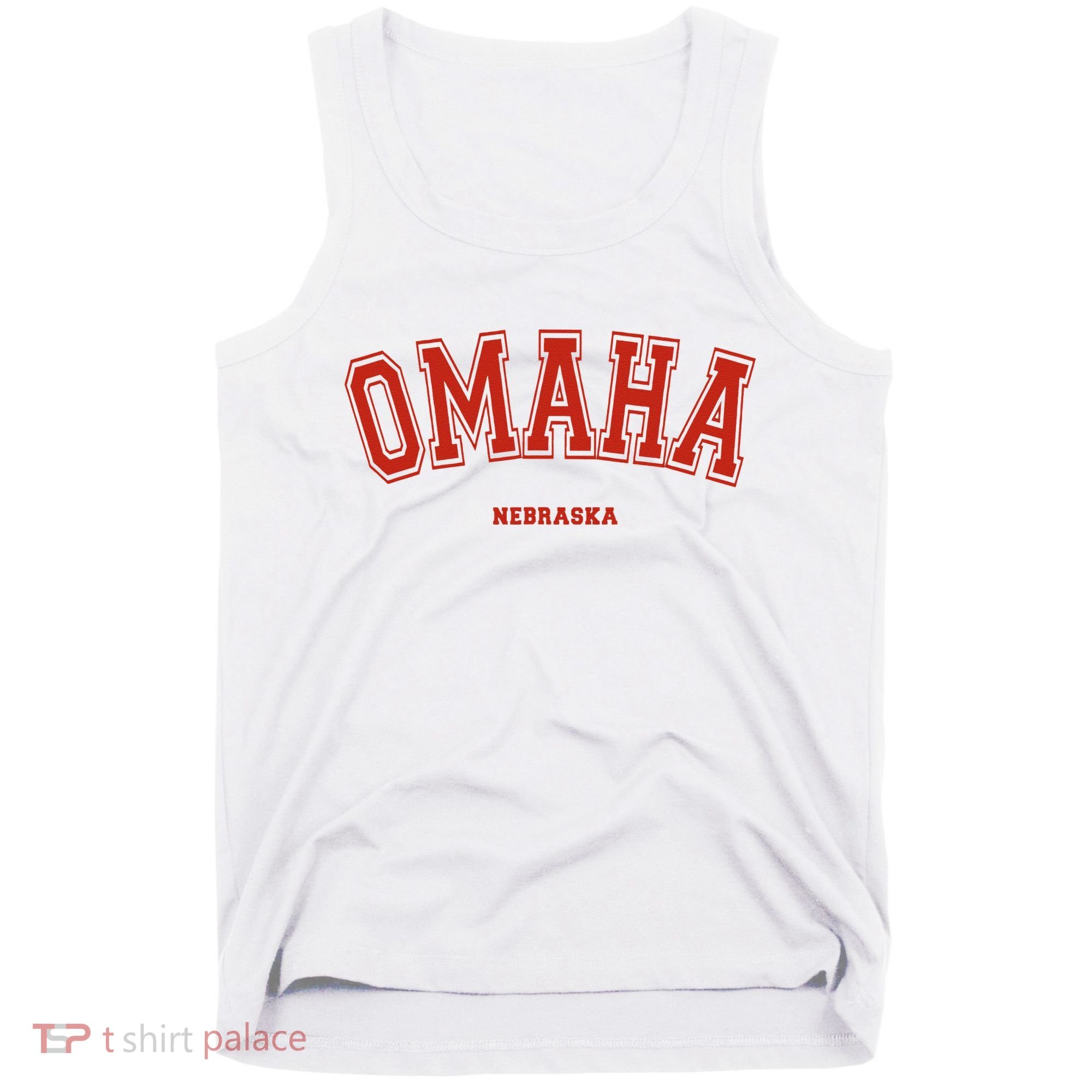 Omaha Nebraska NE Red Letter Graphic On Omaha Tank Top