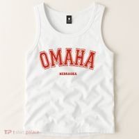 Omaha Nebraska NE Red Letter Graphic On Omaha Tank Top thumb 2
