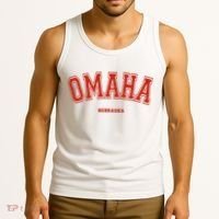Omaha Nebraska NE Red Letter Graphic On Omaha Tank Top thumb 3