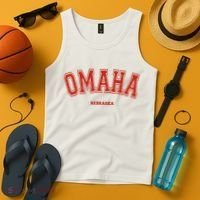 Omaha Nebraska NE Red Letter Graphic On Omaha Tank Top thumb 4