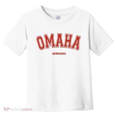 Omaha Nebraska NE Red Letter Graphic On Omaha Toddler T-Shirt