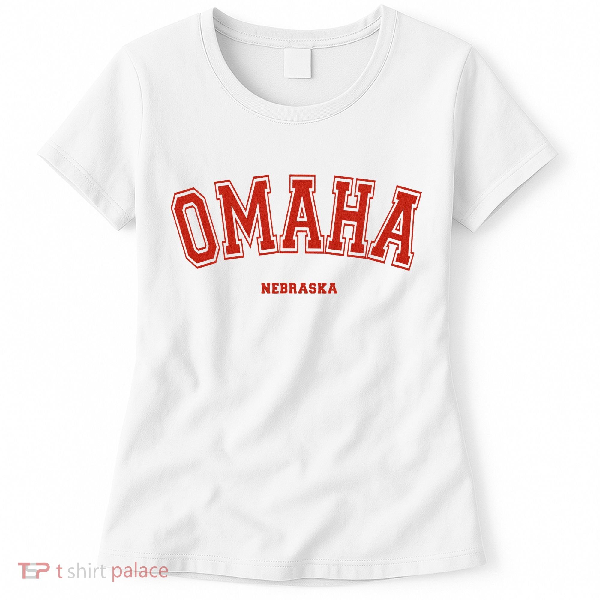 Omaha Nebraska NE Red Letter Graphic On Omaha Women's T-Shirt