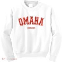 Omaha Nebraska NE Red Letter Graphic On Omaha Kids Sweatshirt thumb 0