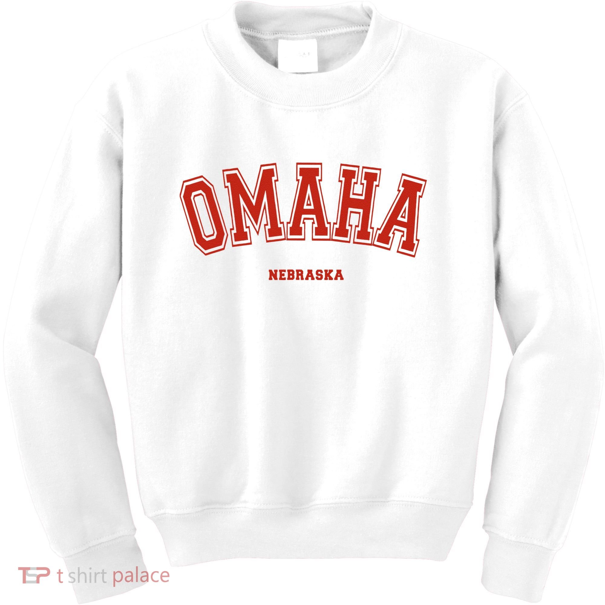 Omaha Nebraska NE Red Letter Graphic On Omaha Kids Sweatshirt
