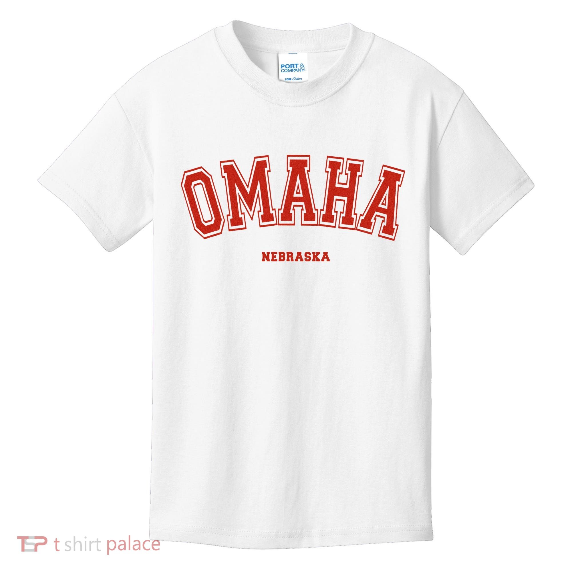 Omaha Nebraska NE Red Letter Graphic On Omaha Kids T-Shirt