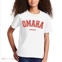 Omaha Nebraska NE Red Letter Graphic On Omaha Kids T-Shirt thumb 2