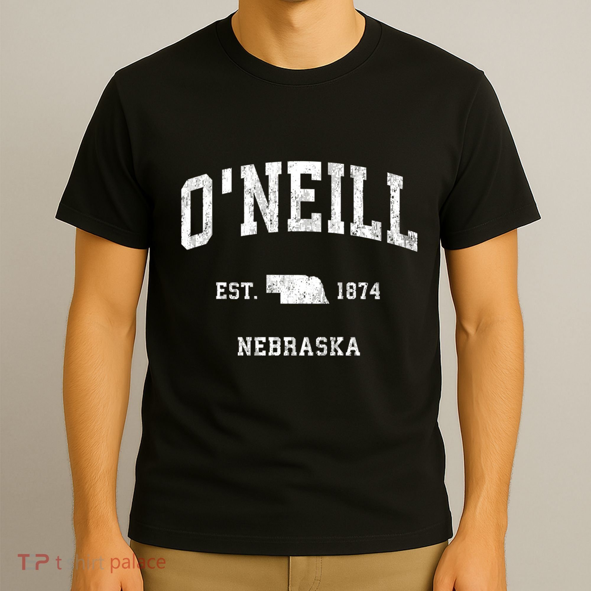 ONeill Nebraska Ne Vintage Athletic Black Sports T-Shirt