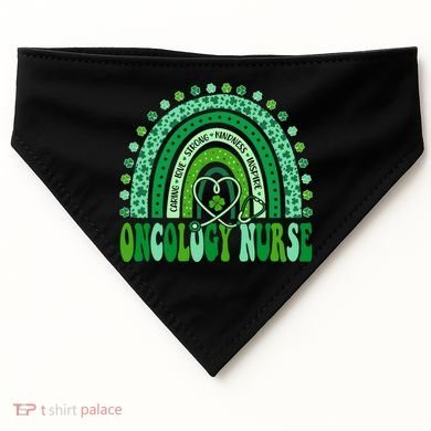 Oncology Nurse Rainbow Leopard St Patricks Day Nurse Great Gift USA-Made Doggie Bandana