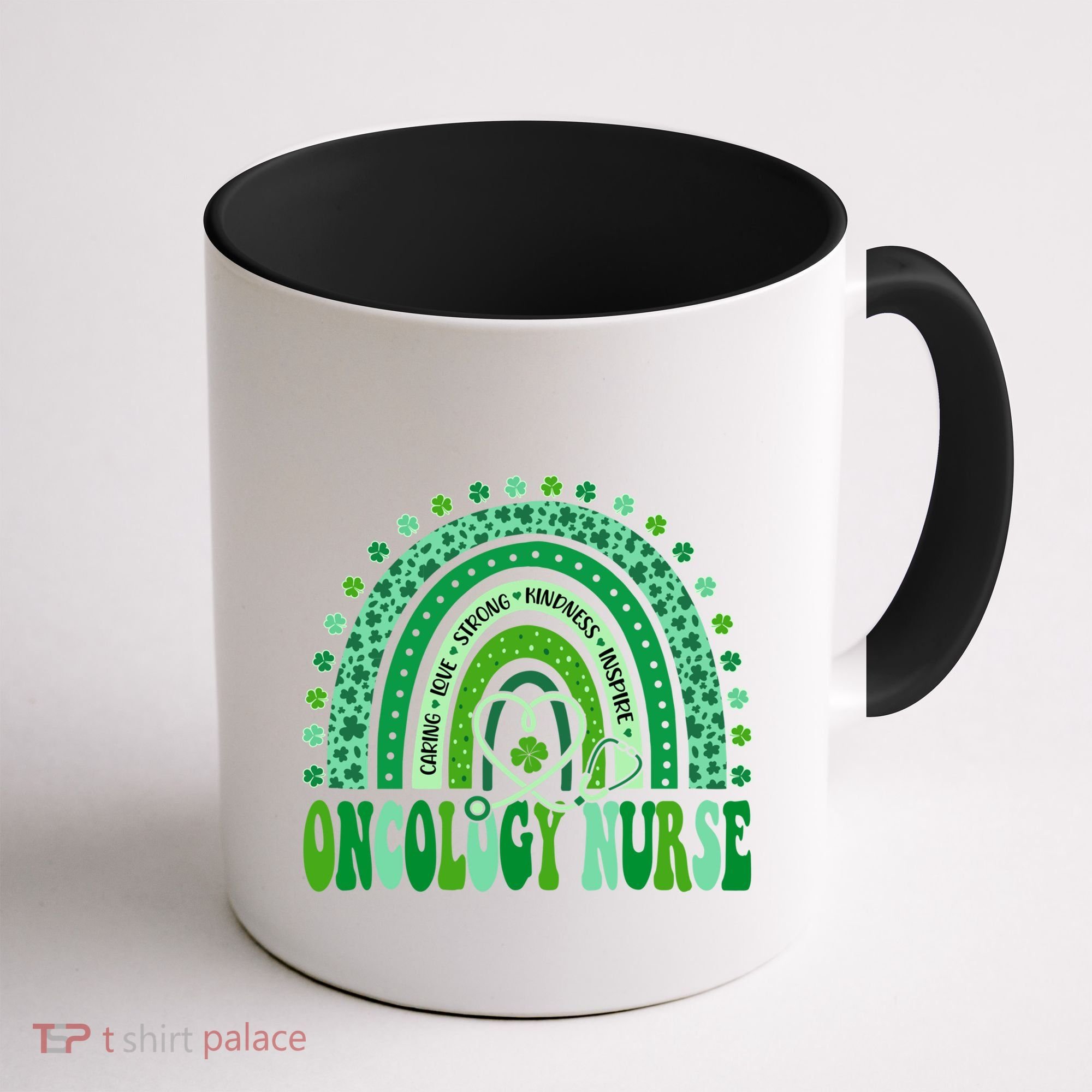 Oncology Nurse Rainbow Leopard St Patricks Day Nurse Great Gift Coffee Mug