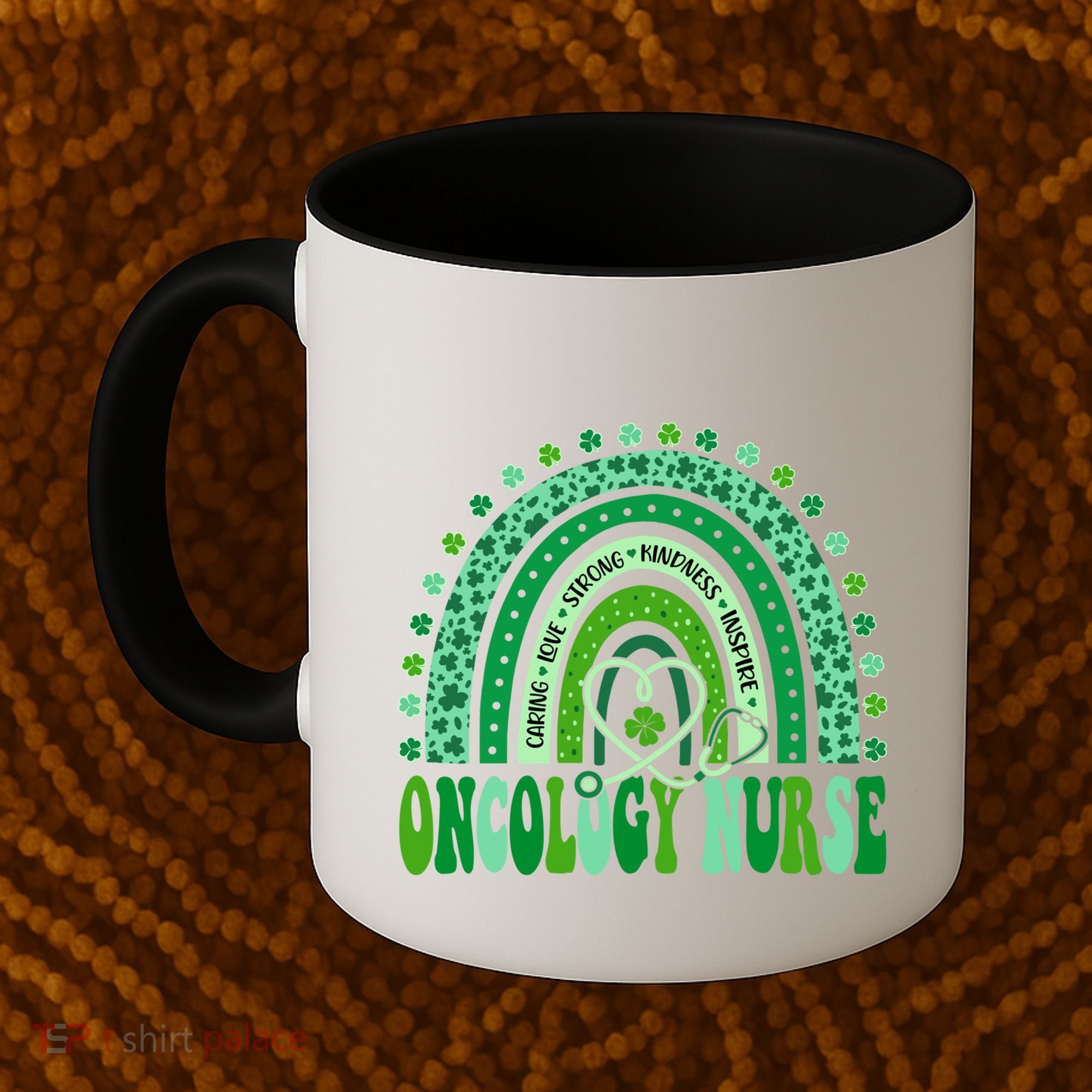 Oncology Nurse Rainbow Leopard St Patricks Day Nurse Great Gift Coffee Mug