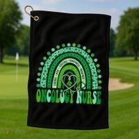Oncology Nurse Rainbow Leopard St Patricks Day Nurse Great Gift Golf Towel thumb 1