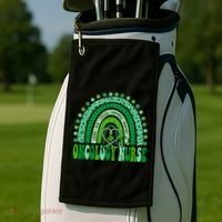 Oncology Nurse Rainbow Leopard St Patricks Day Nurse Great Gift Golf Towel thumb 2
