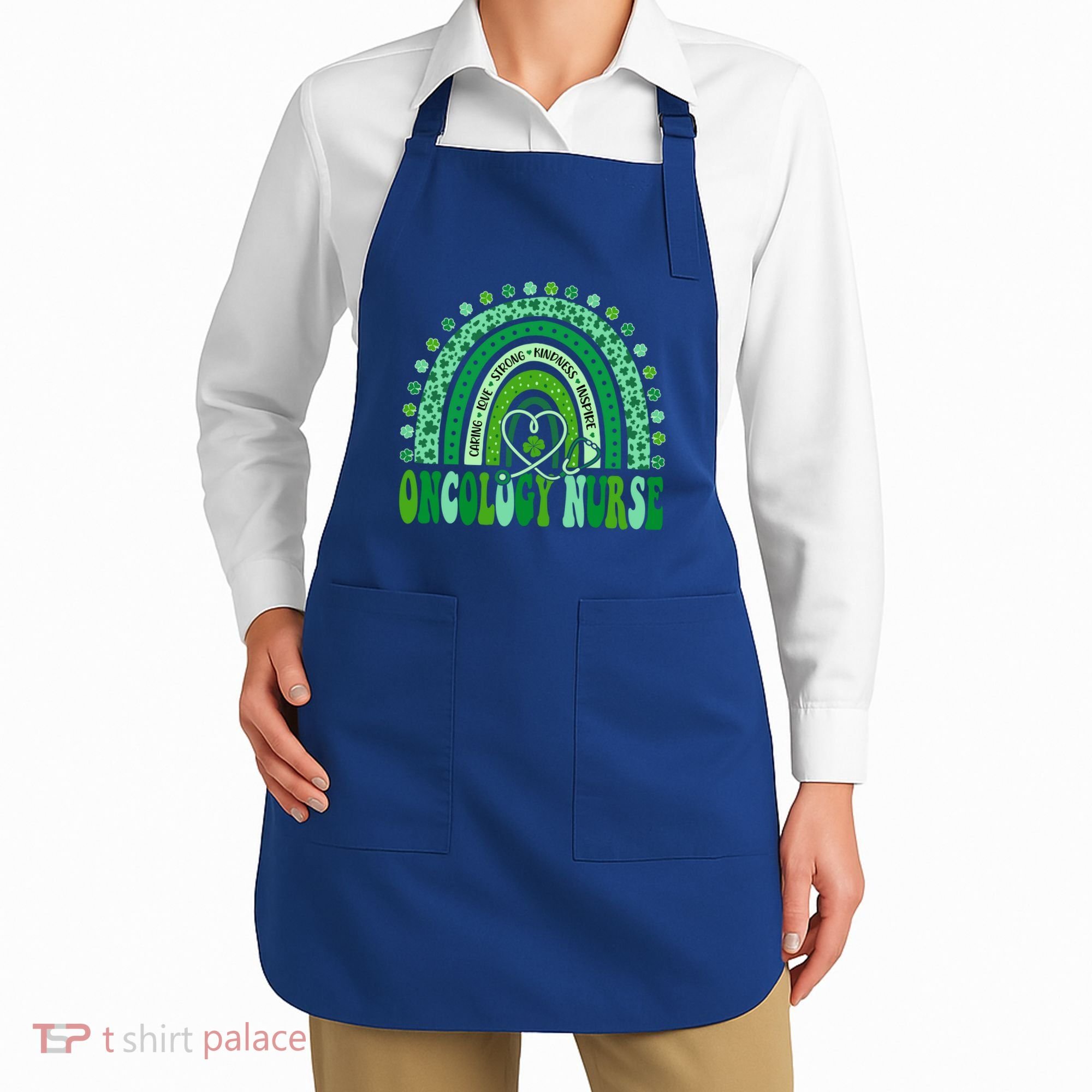 Oncology Nurse Rainbow Leopard St Patricks Day Nurse Great Gift Apron