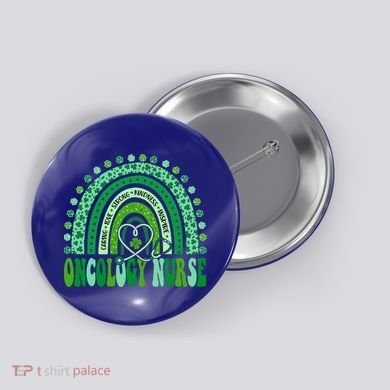 Oncology Nurse Rainbow Leopard St Patricks Day Nurse Great Gift Button