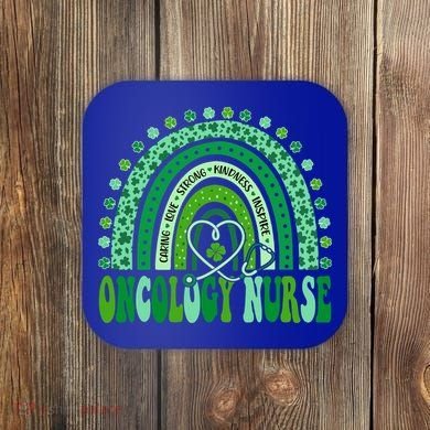Oncology Nurse Rainbow Leopard St Patricks Day Nurse Great Gift Coaster