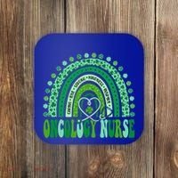 Oncology Nurse Rainbow Leopard St Patricks Day Nurse Great Gift Coaster thumb 0