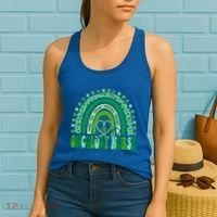 Oncology Nurse Rainbow Leopard St Patricks Day Nurse Great Gift Women's Tank Top thumb 2