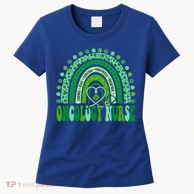 Oncology Nurse Rainbow Leopard St Patricks Day Nurse Great Gift Women's T-Shirt