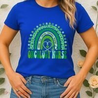 Oncology Nurse Rainbow Leopard St Patricks Day Nurse Great Gift Women's T-Shirt thumb 2