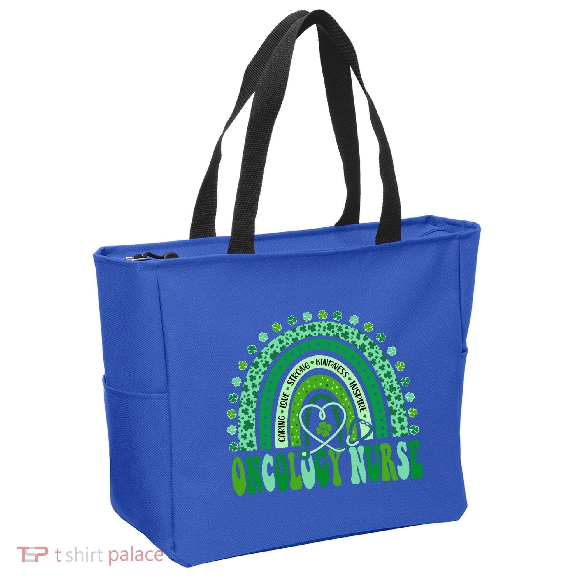 Oncology Nurse Rainbow Leopard St Patricks Day Nurse Great Gift Tote Bag