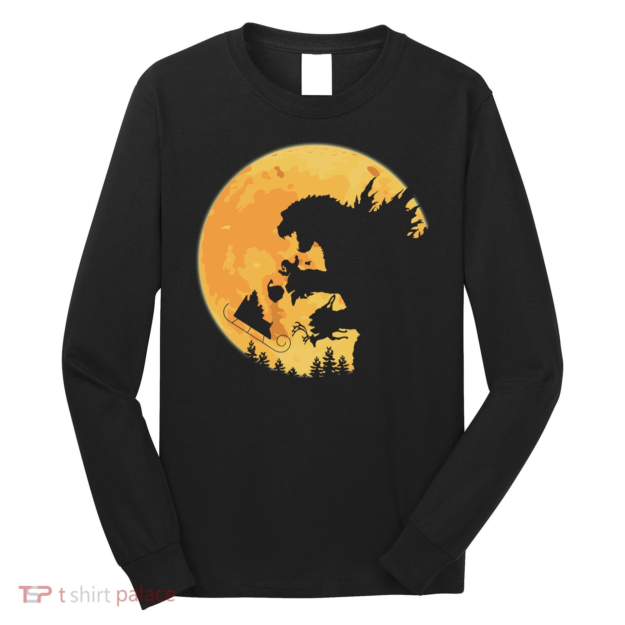 Oh No Santa Christmas Dinosaur Long Sleeve Shirt