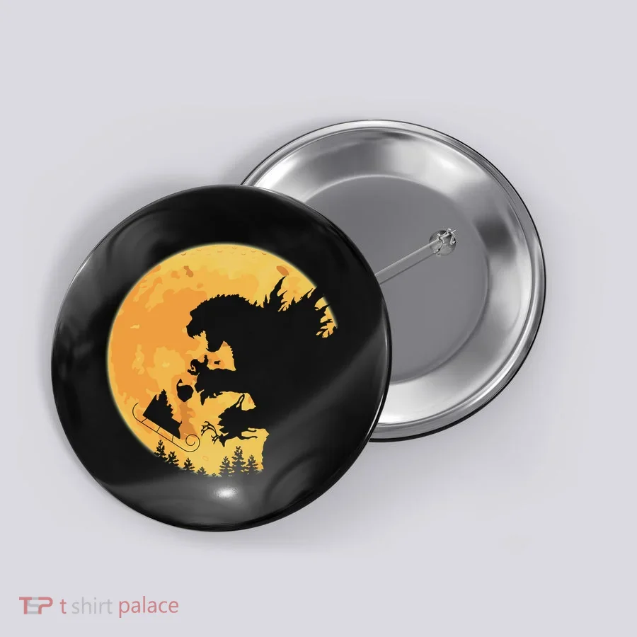 Oh No Santa Christmas Dinosaur Button