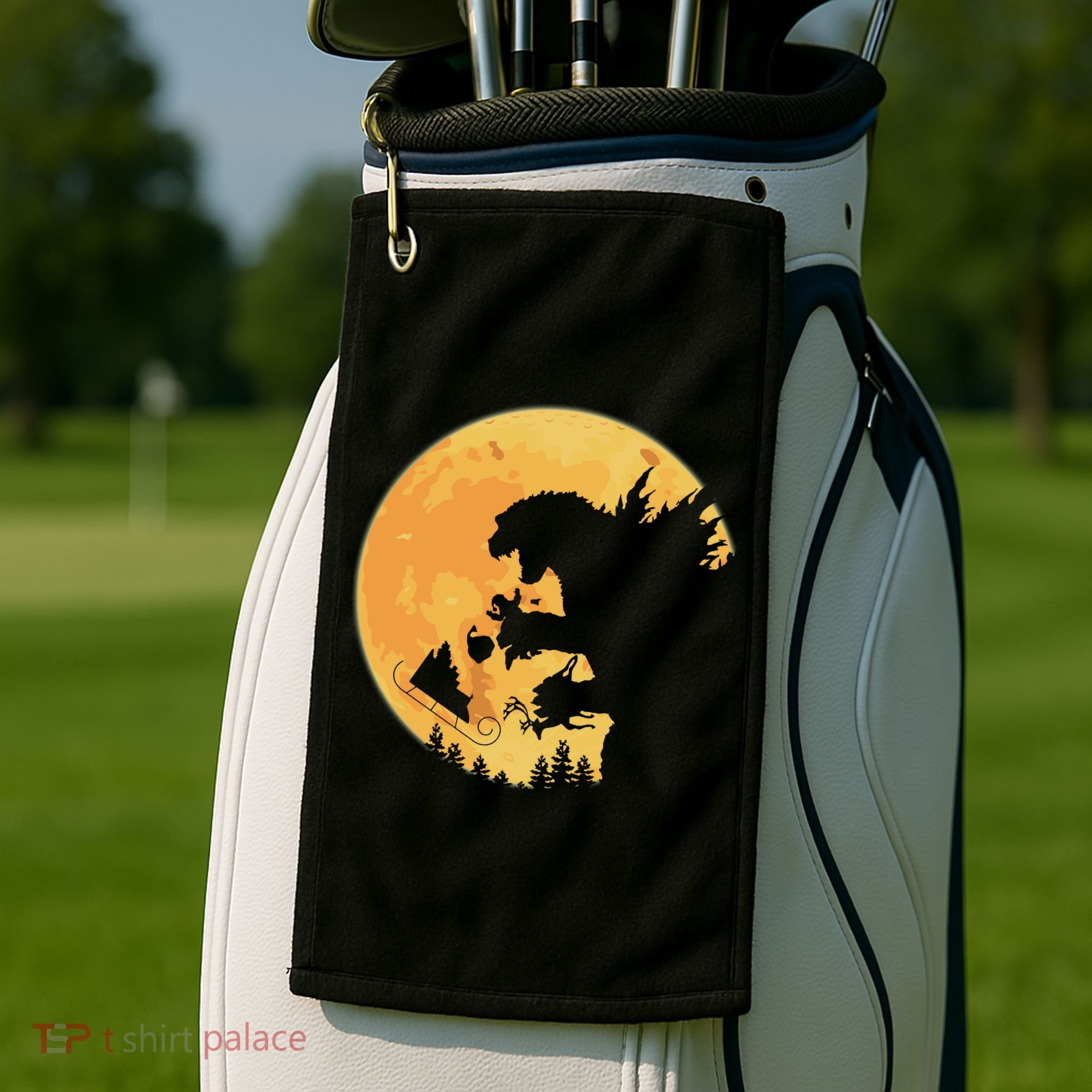 Oh No Santa Christmas Dinosaur Golf Towel