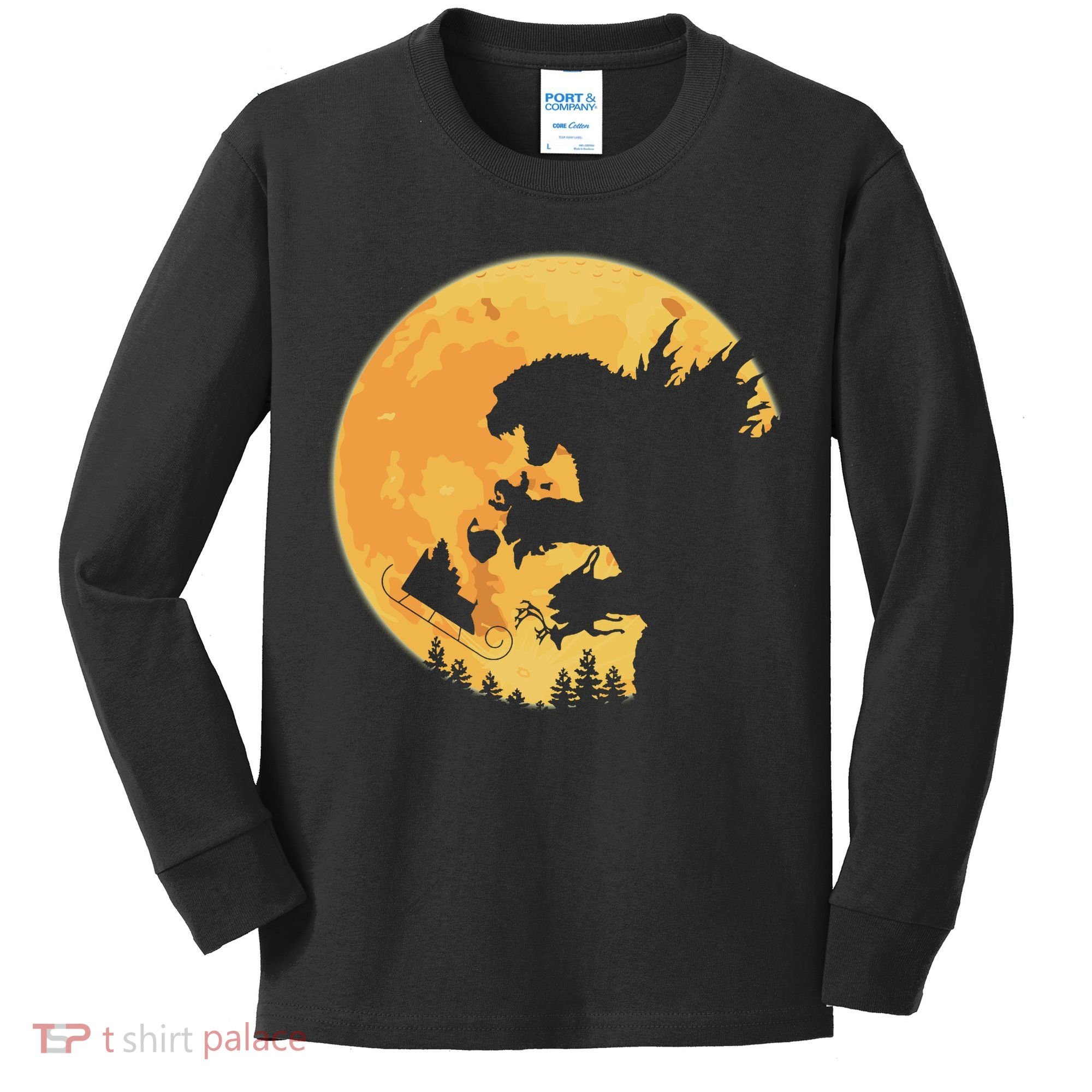 Oh No Santa Christmas Dinosaur Kids Long Sleeve Shirt