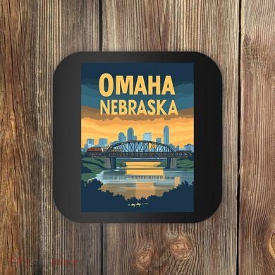 Omaha Nebraska Travel Poster Coaster