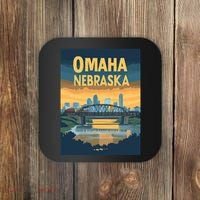 Omaha Nebraska Travel Poster Coaster thumb 0