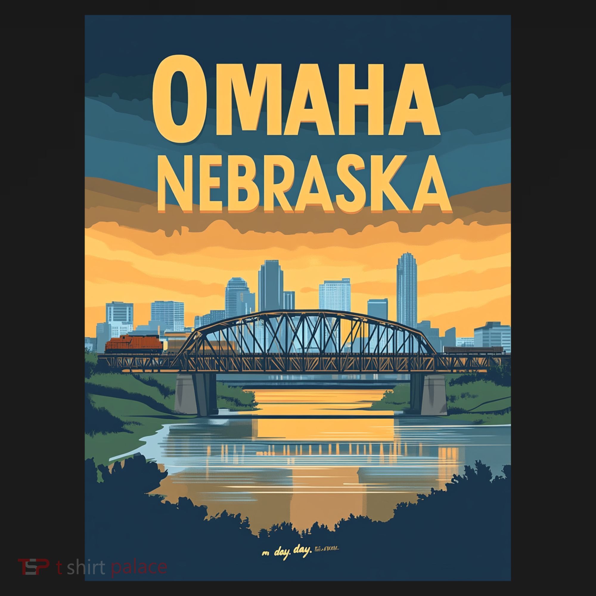 Omaha Nebraska Travel Poster Toddler Hoodie