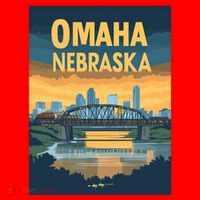 Omaha Nebraska Travel Poster Santa Hat thumb 1