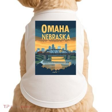 Omaha Nebraska Travel Poster Doggie Tank