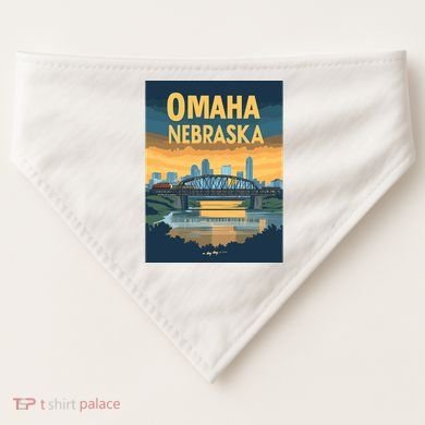 Omaha Nebraska Travel Poster USA-Made Doggie Bandana