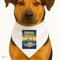 Omaha Nebraska Travel Poster USA-Made Doggie Bandana thumb 1