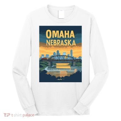 Omaha Nebraska Travel Poster Long Sleeve Shirt