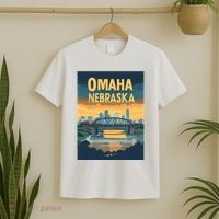 Omaha Nebraska Travel Poster T-Shirt thumb 2