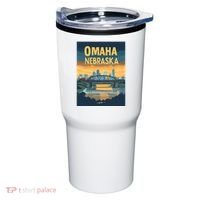 Omaha Nebraska Travel Poster Tumbler thumb 0