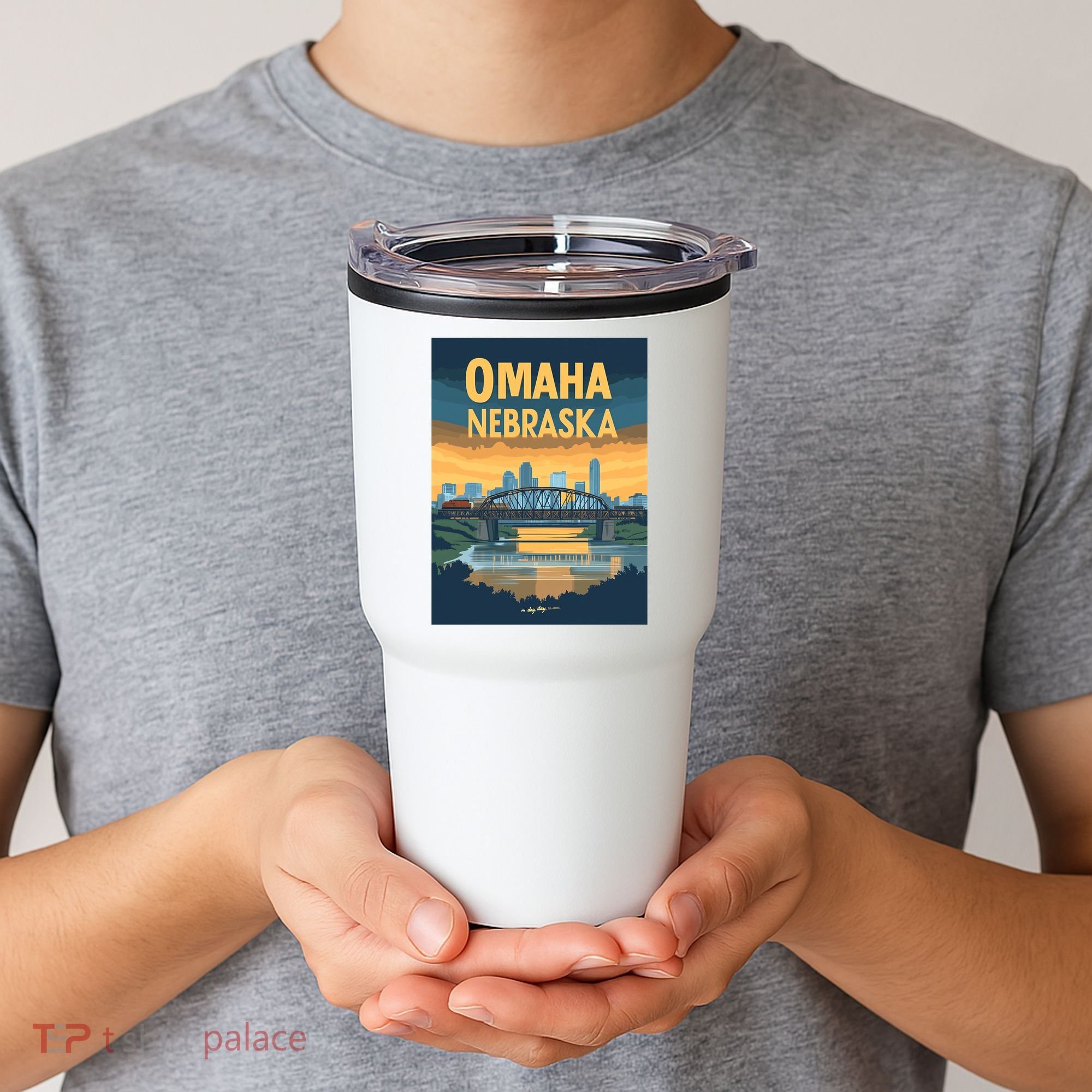 Omaha Nebraska Travel Poster Tumbler