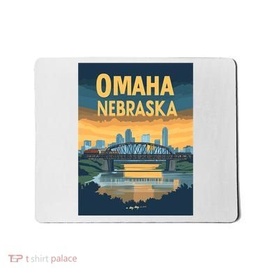 Omaha Nebraska Travel Poster Mousepad