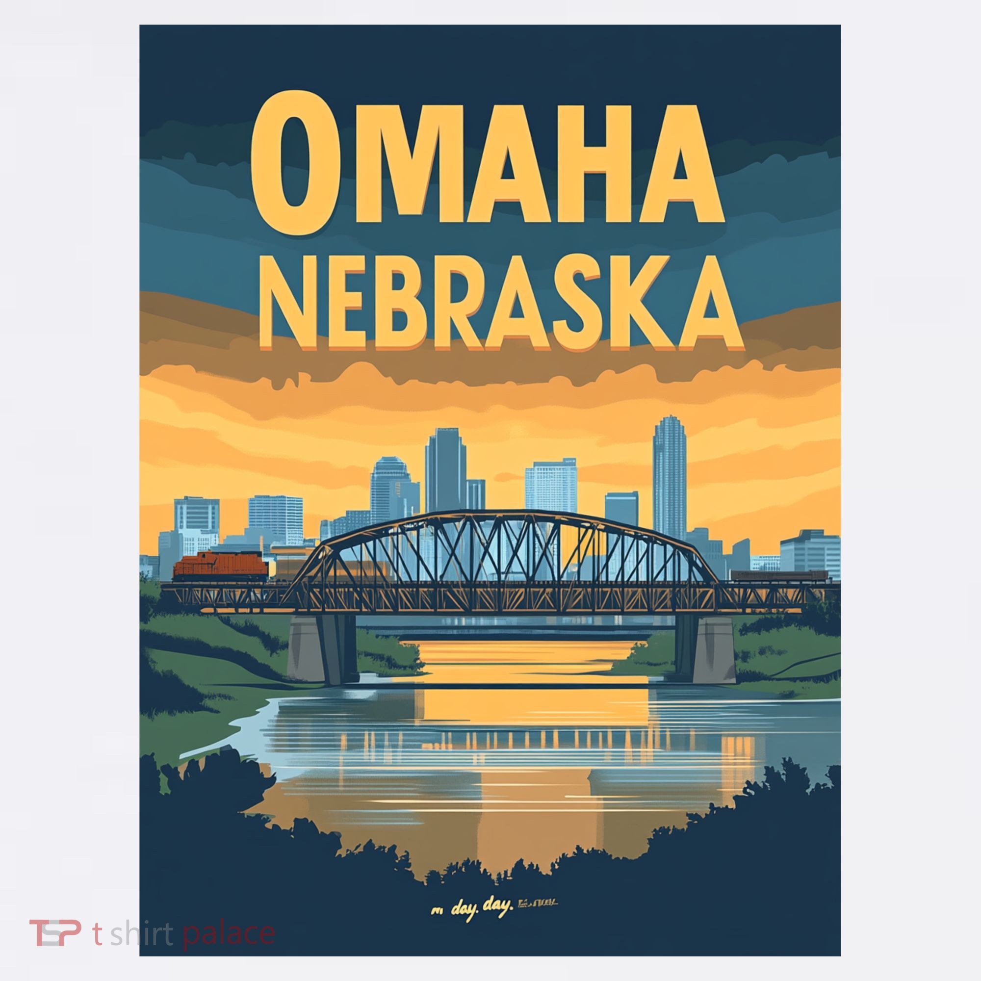 Omaha Nebraska Travel Poster Mousepad