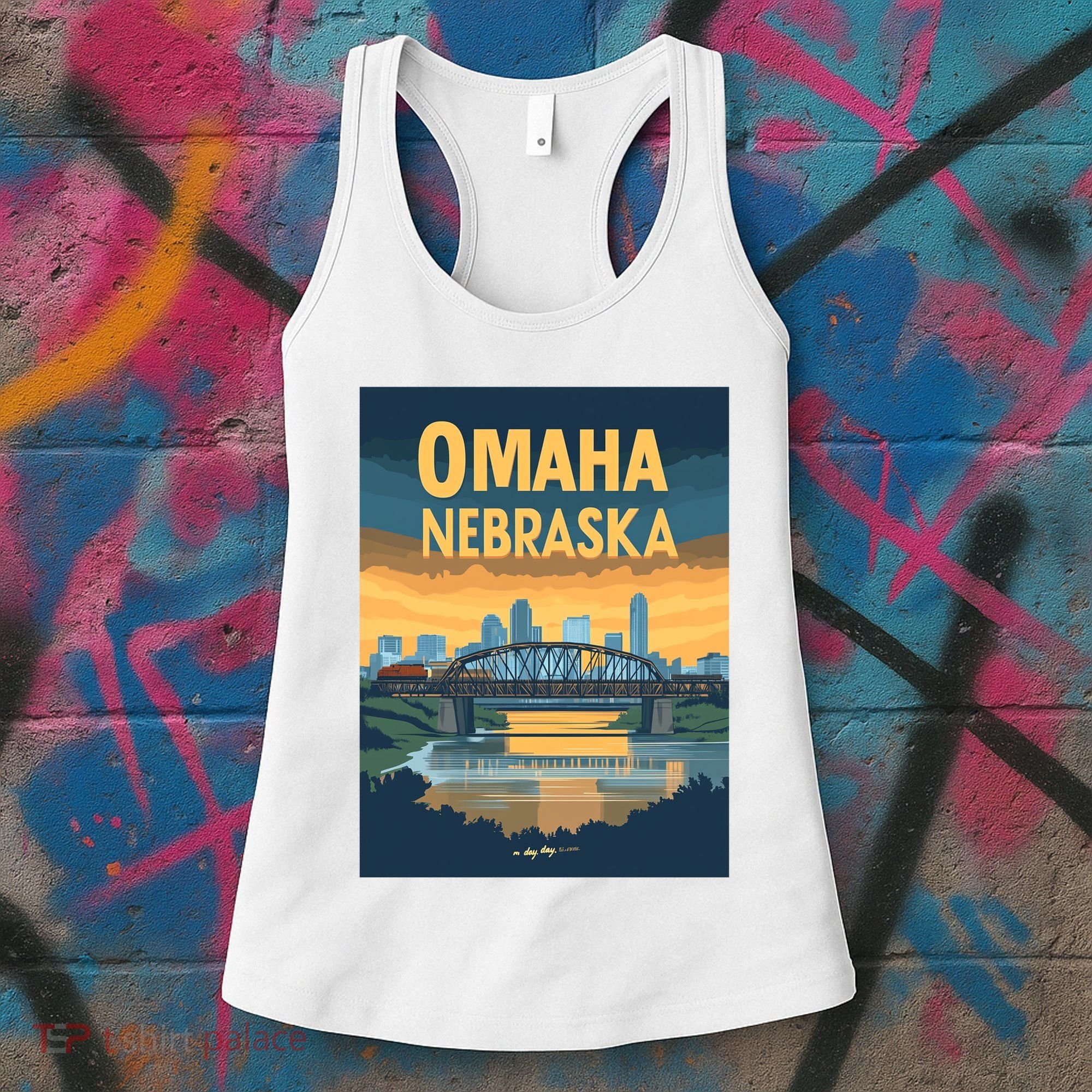 Omaha Nebraska Travel Poster Women's Tank Top