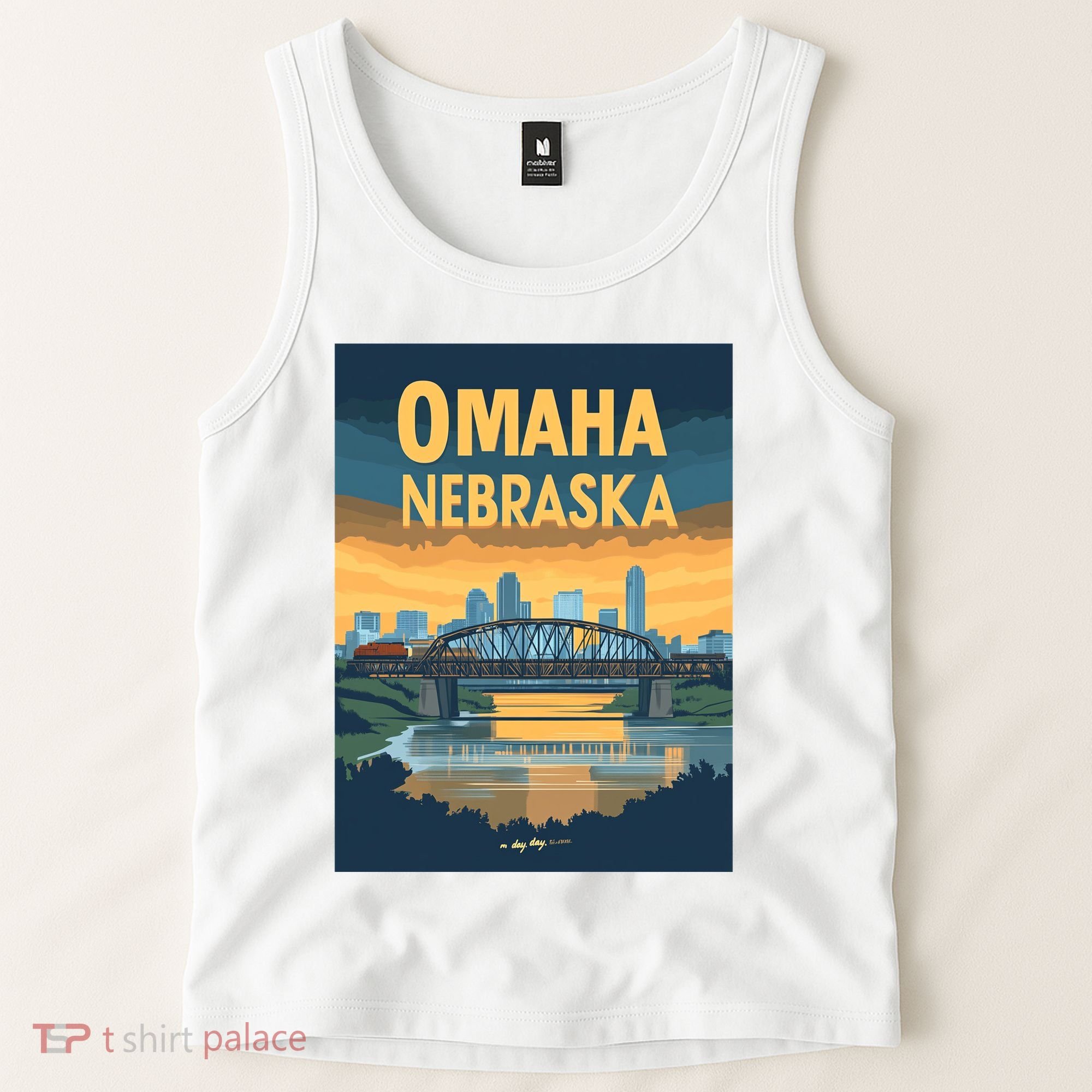 Omaha Nebraska Travel Poster Tank Top